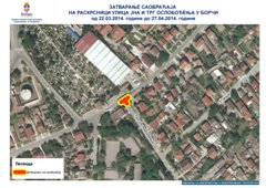 Затворена раскрсница улица ЈНА и Трг ослобођења у Борчи