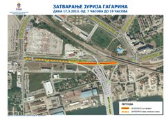 ЗАТВАРАЊЕ ДЕЛА УЛИЦЕ ЈУРИЈА ГАГАРИНА 17.03.2013. ОД 7 ДО 19 ЧАСОВА