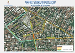 РАДОВИ У УЛИЦИ МАКСИМА ГОРКОГ ИЗМЕЂУ УЛИЦА НОВОПАЗАРСКЕ И ЦАРА НИКОЛАЈА II