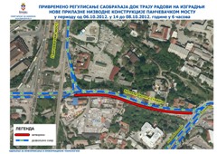 РАДОВИ У ЗОНИ „ПАНЧЕВАЧКОГ МОСТА“ ОД СУБОТЕ 06.10.2012. ОД 14 ЧАСОВА ДО ПОНЕДЕЉКА 08.10.2012. ДО 6 ЧАСОВА