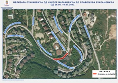 ЗА САОБРАЋАЈ ЗАТВОРЕНА УЛИЦА ВЕЛИЗАРА СТАНКОВИЋА ИЗМЕЂУ НИКОЛЕ МАРАКОВИЋА И СЛАВОЉУБА ВУКСАНОВИЋ