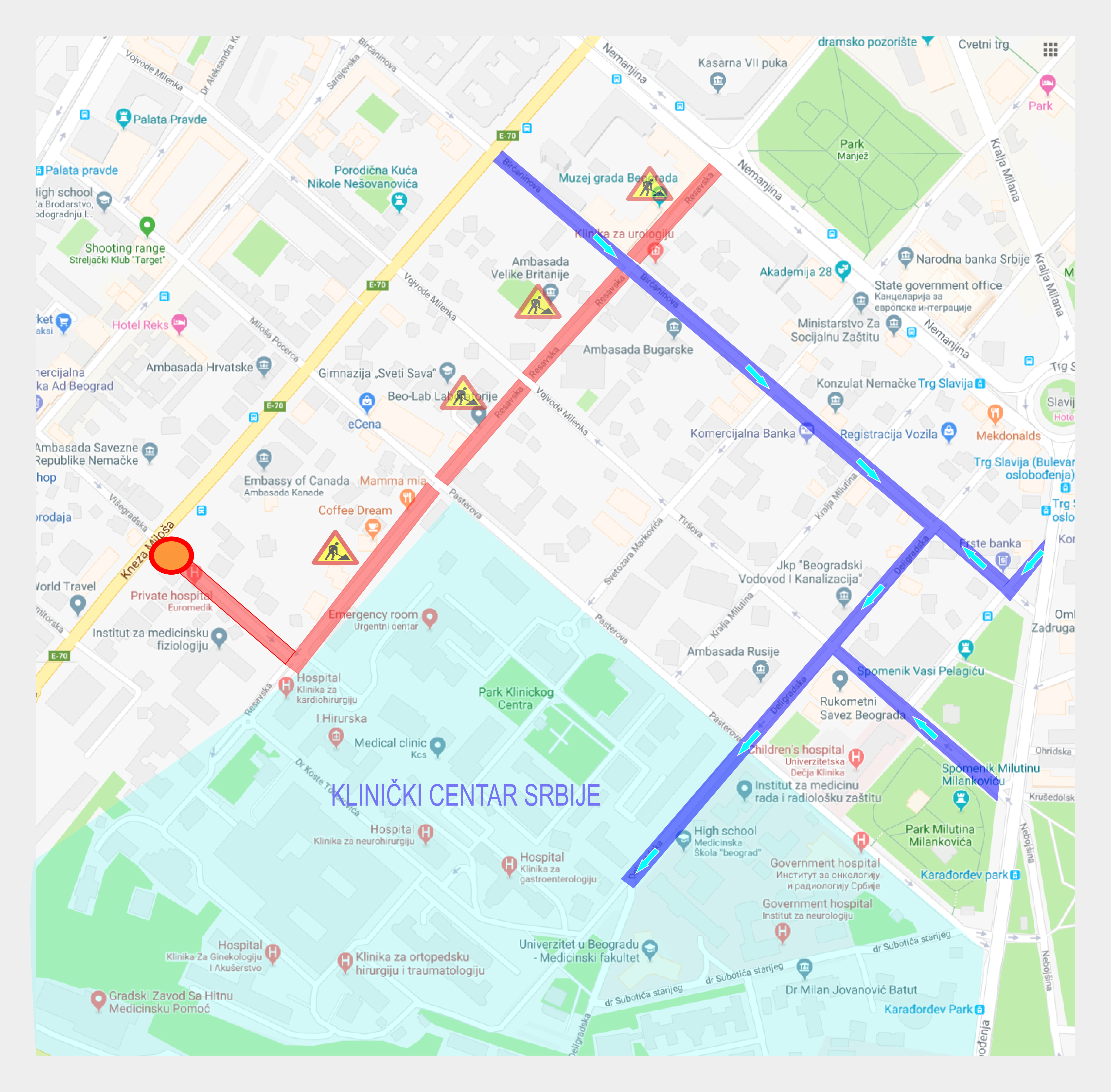                                                      Приступ Клиничком центру Србије
                                                     
