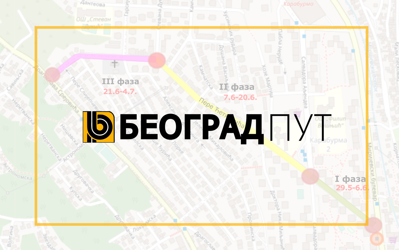                                                      Радови под саобраћајем у улици Пере Ћетковића
                                                     
