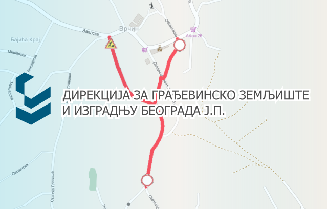                                                      Затворене за саобраћај улице Светозара Марковића, 29. новембра, Облаковска у Врчину
                                                     